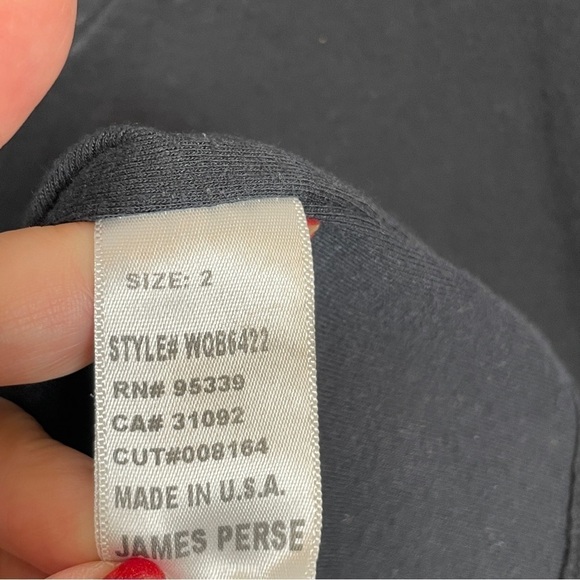 Standard James Perse Black V-Neck Supima Cotton Long Sleeve Mini Dress Size 2 - Picture 9 of 10